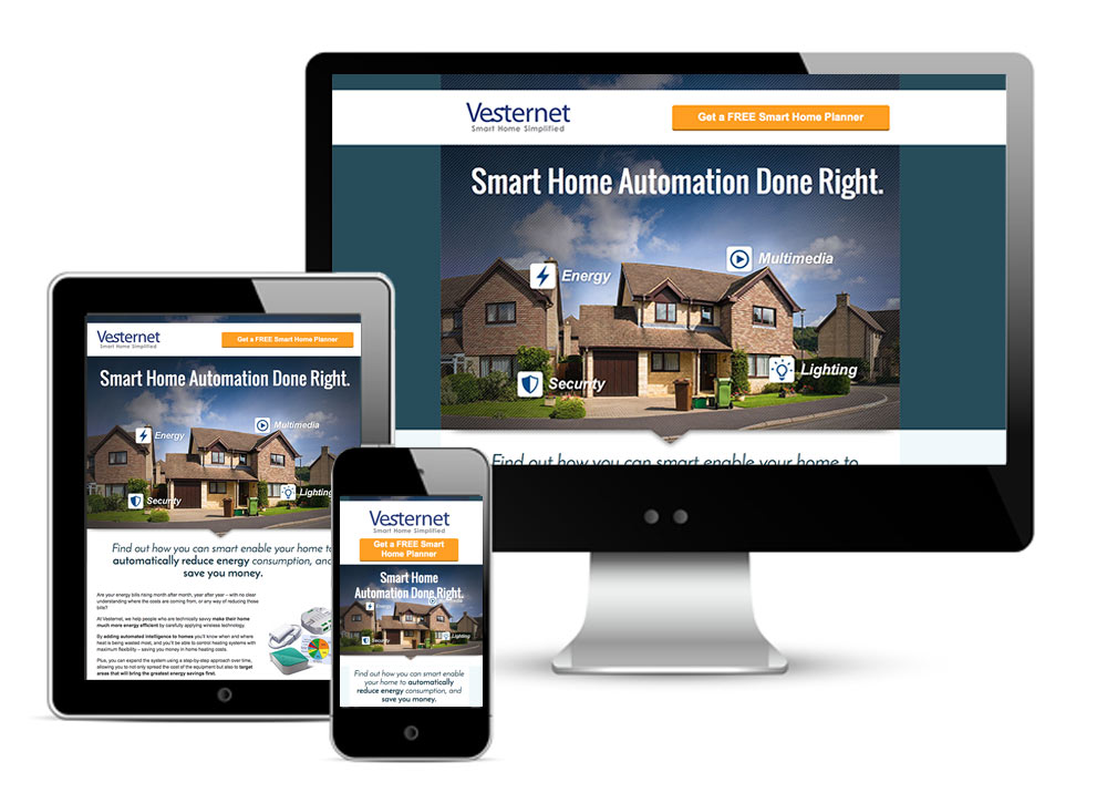 Responsive Landing Page design for Vesternet.com